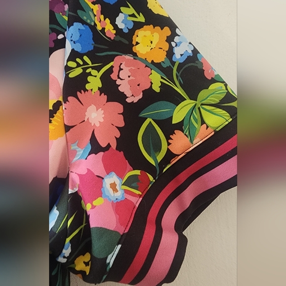 Johnny Was Bee Active Polo Tennis Floral Dress with Striped Collar, Size Small. - Picture 5 of 11